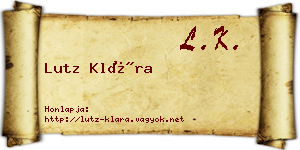 Lutz Klára névjegykártya